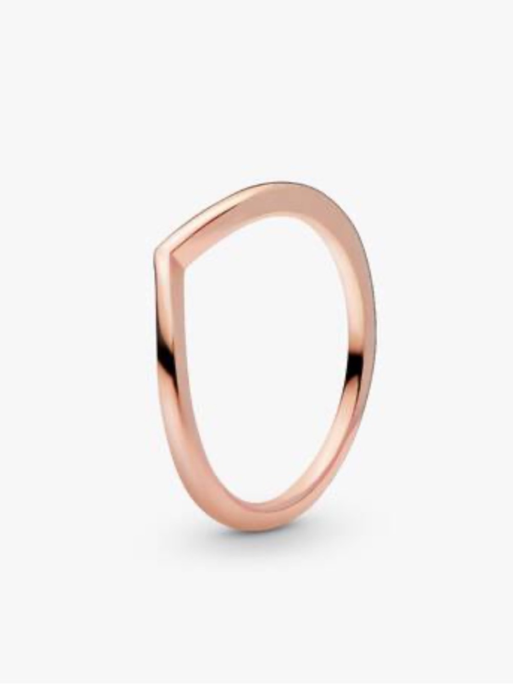 Pandora Polished Wishbone Ring 14k rose gold plating size 7